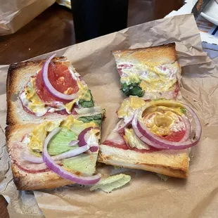 Oven roasted salami sandwich. Where is the salami?! Major disappointment. Burnt bread. Everything about this is so sad