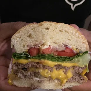 Double deluxe cheeseburger