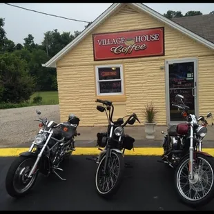 Local Bikers enjoy Lattes too!!!