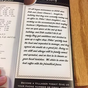 Their story &amp; rewards program details.