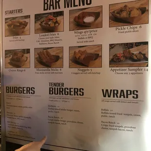 Menú for Eden burger on the Village Idiot side