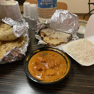 Tikka Masala Cheese Naan Bread roti rice