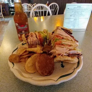 Turkey club and Stewarts Old Fashioned Cream Soda