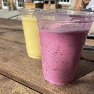 two cups of smoothie