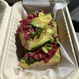 Avocado Toast w/ extra avocado slices