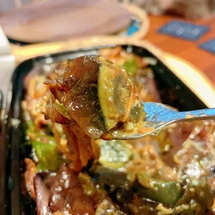 Mashed Eggplant and Green Chili Pepper with Century Egg