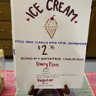 Dairy Free ice cream