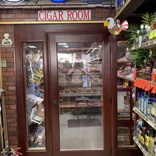 the door to the cigar room