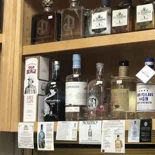 bottles of liquor on shelves