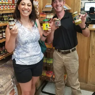 a man and a woman in a store