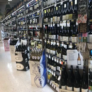 Vast wine and spirits section.