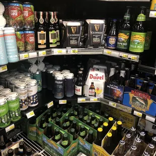 Essentials like Duvel are available.