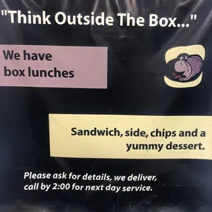 Catering! I agree with thinking outside the box