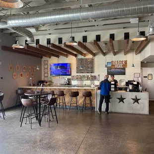 Order counter, lots of beer taps