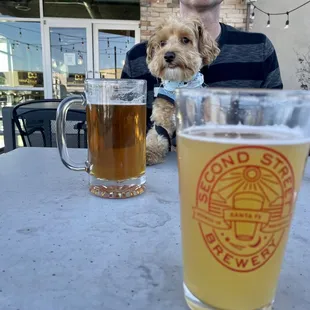 A nice afternoon out for enjoying some delicious beer and pizza.