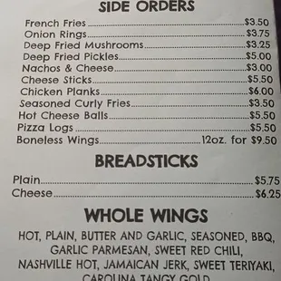 menu