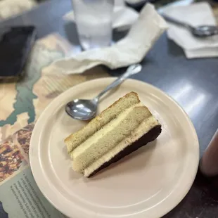 a slice of cake on a plate