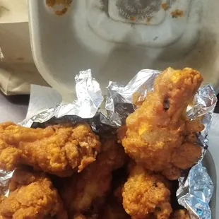 Soggy ass wings.... with heavy soggy breading.