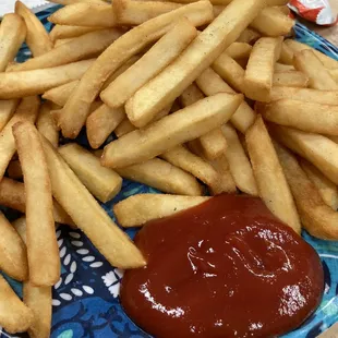Great fries with real tomato ketchup