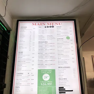 menu