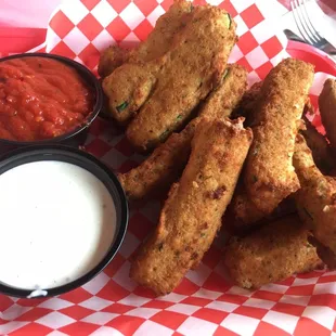 Zucchini sticks- so many and delicious!