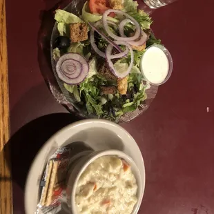 Soup and house salad