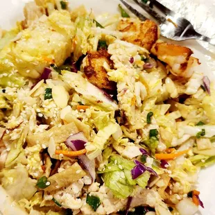 ASIAN CHICKEN SALAD WITH GRILLED SHRIMP