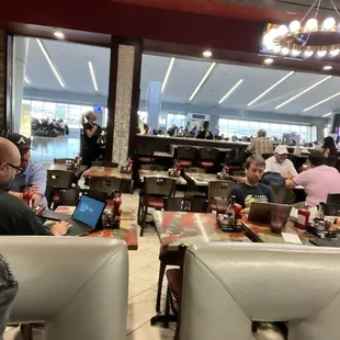 Empty tables and seats