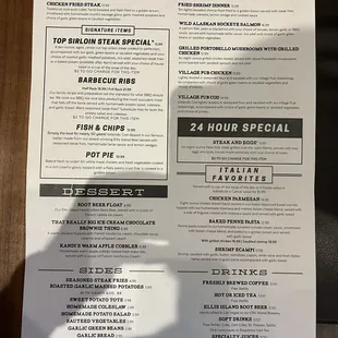 Partial menu
