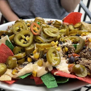 Nachos with extra jalapenos.