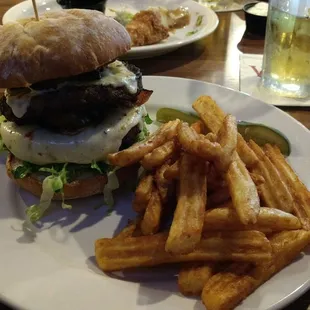 Double nuclear burger and fries