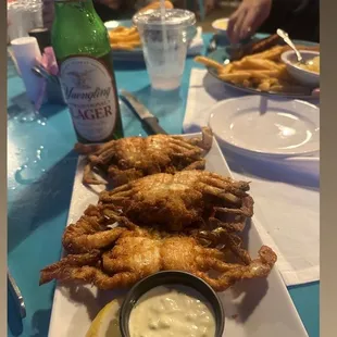 Incredible softshell stuffed crabs