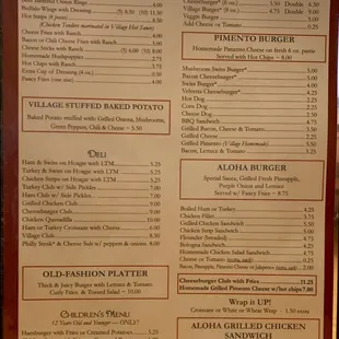 Menu, lunch and appetizers (9/9/23)