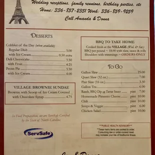 Menu, dessert page(9/9/23)