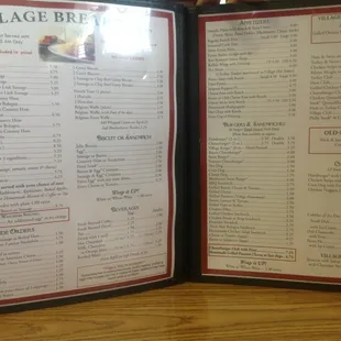 A look at 2 of the 4 page menu