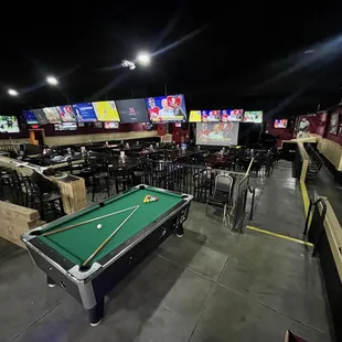 Interior seating, TV's &amp; pool tables