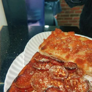 Pepperoni, buffalo chicken