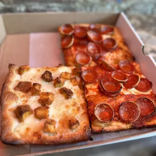 Pepperoni Square Pizza and Buffalo