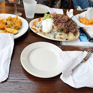 Zucchini app, nachos, and of course, cheese curds