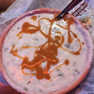 Potato Soup + Hot Sauce