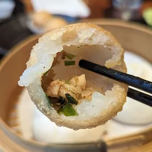 Inside the glutinous puff