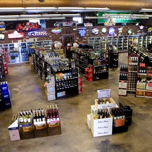 a wide view of the store