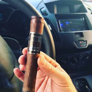 Enjoying One of  many great smokes from Romeo and Juliet's stogie selection on the way Home