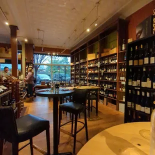 a view of a wine shop