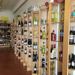 Wine selections- check out those storage shelves!