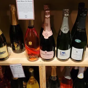 bottles of wine on a shelf