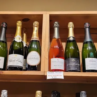 a variety of wines on display