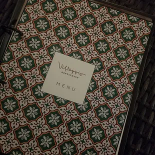a menu on a table