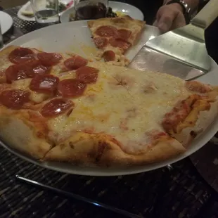 cheese and pepperoni pizza