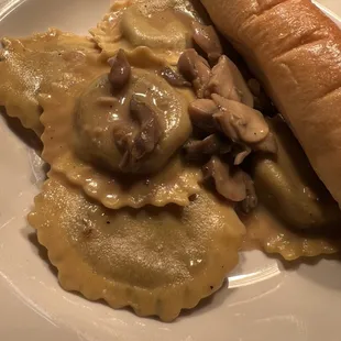 Mushroom ravioli